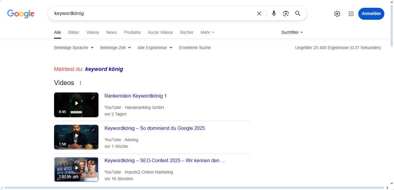 Keywordknig Ranking Snapshoot 26.05.2025